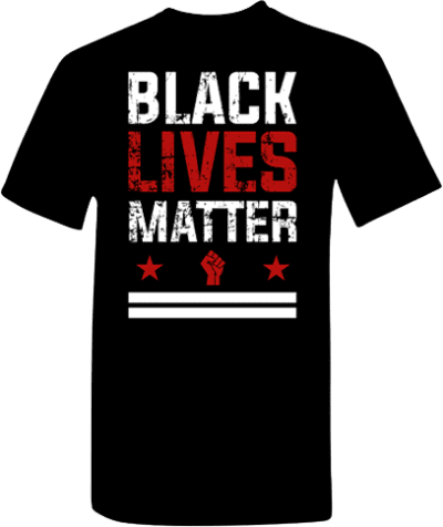 A black lives matter shirt with the words " black lives matter ".