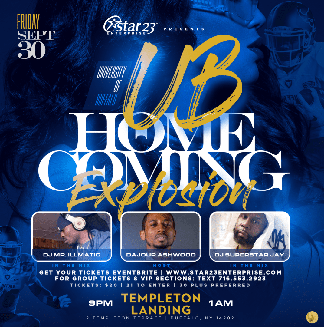 A flyer for the ub homecoming explosion.