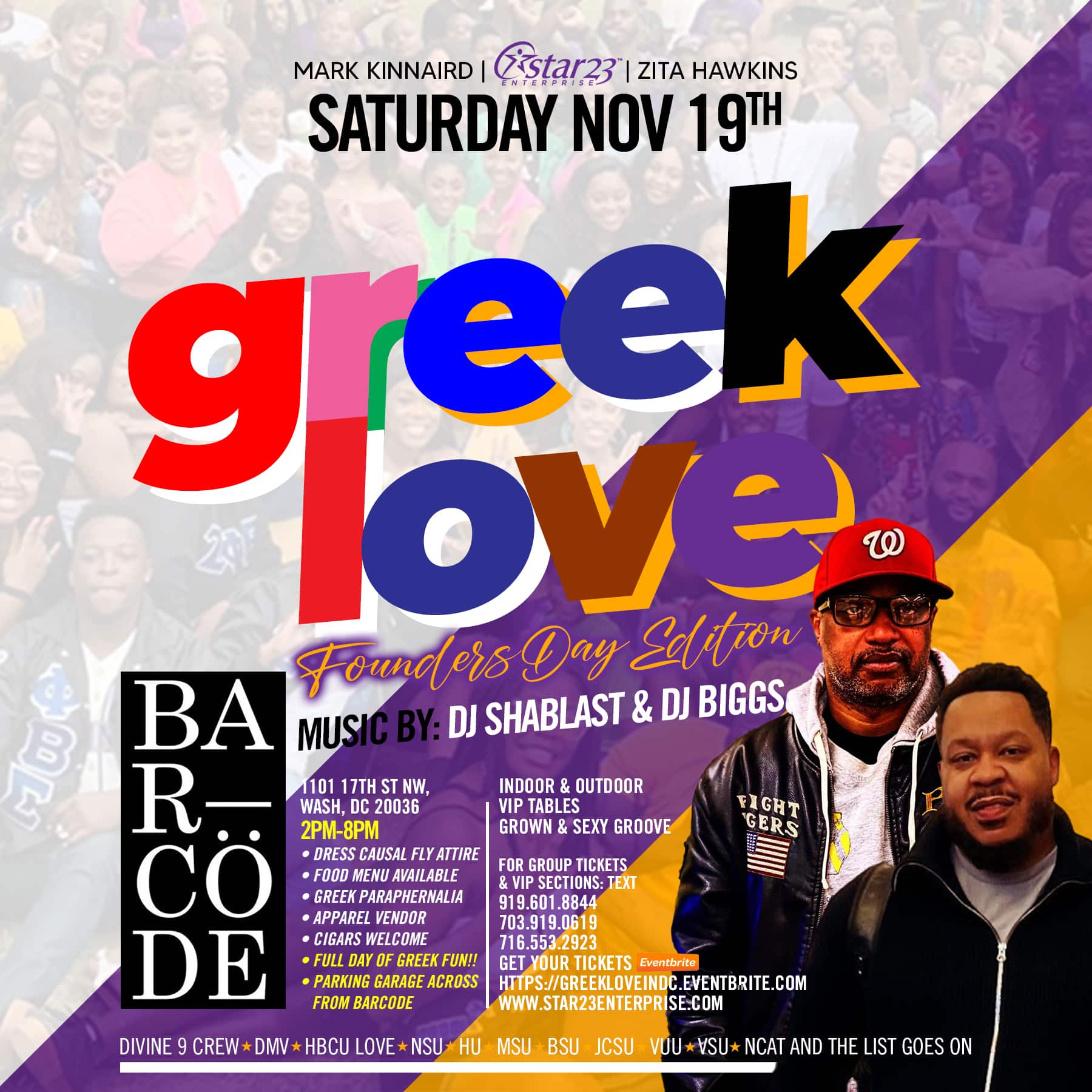 A flyer for the greek love party.